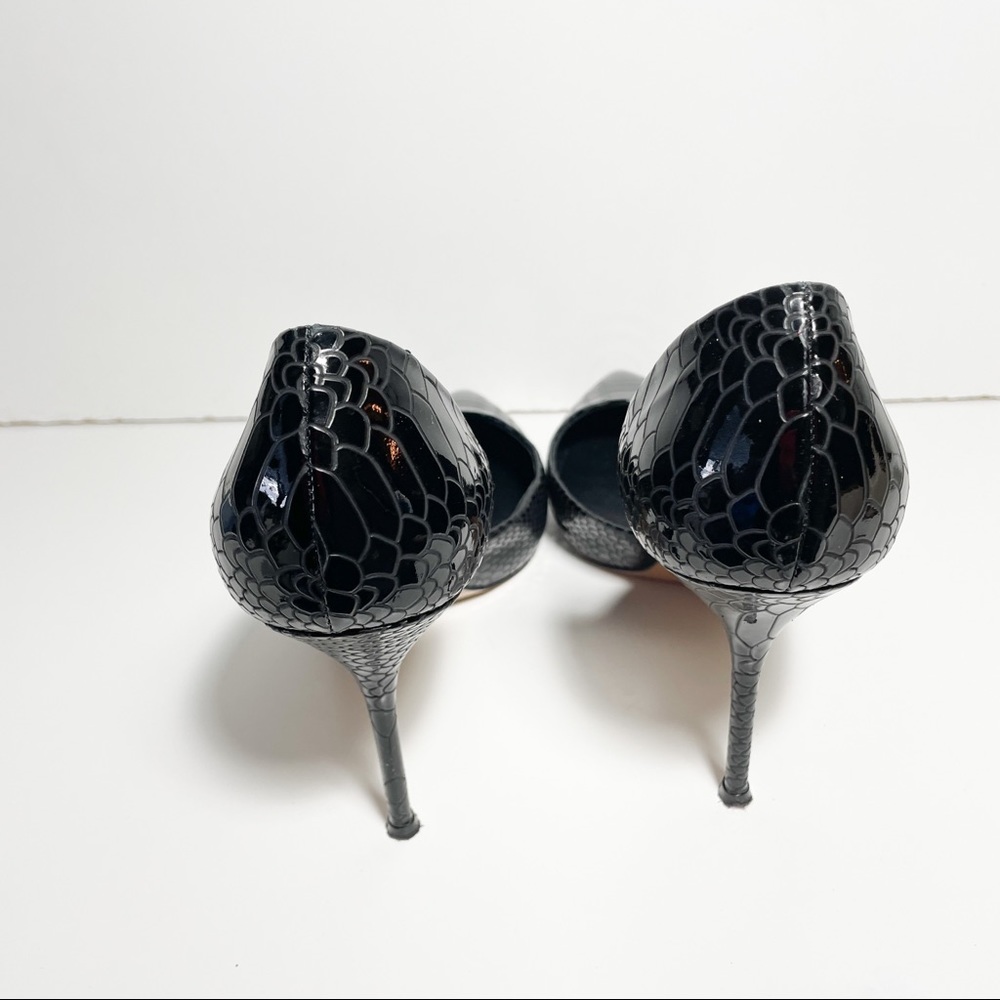 Casadei Black Python Embossed Patent Leather Poin… - image 4